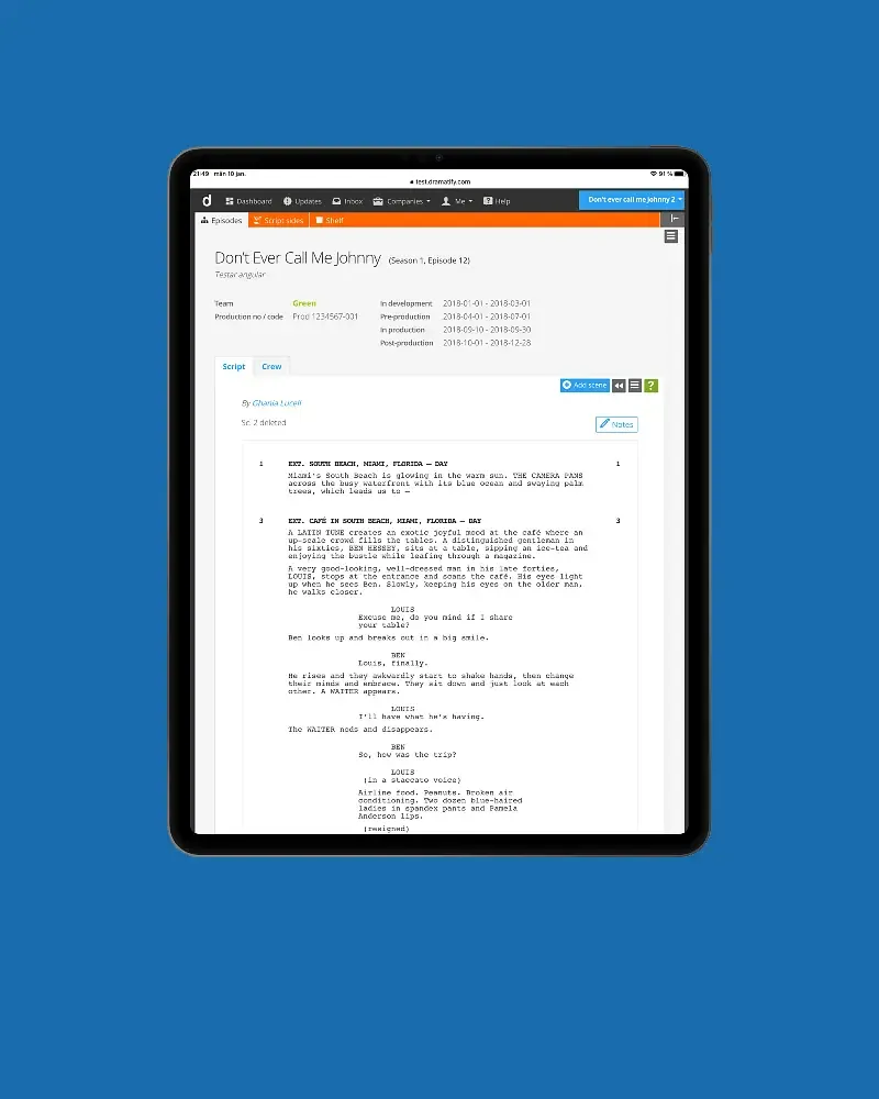 Screenplays & Script management