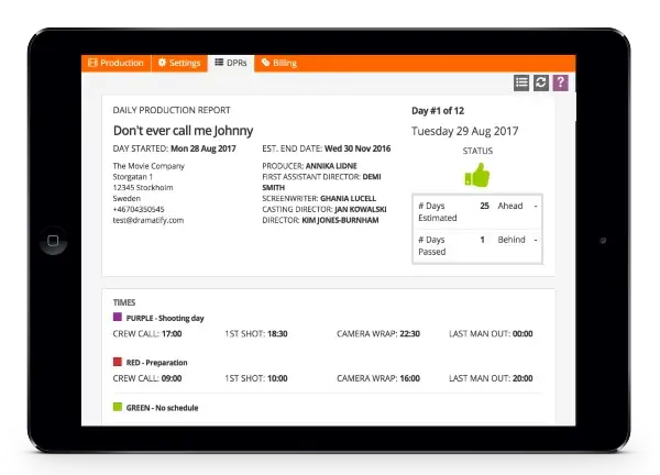 Daily Production Reports