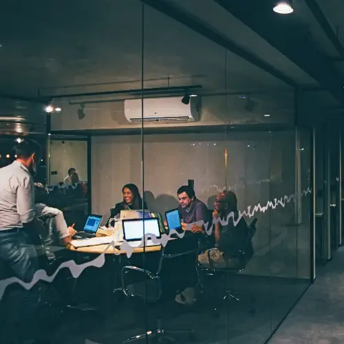Editing room environment supporting commercial and branded content production scheduling and creative workflow.