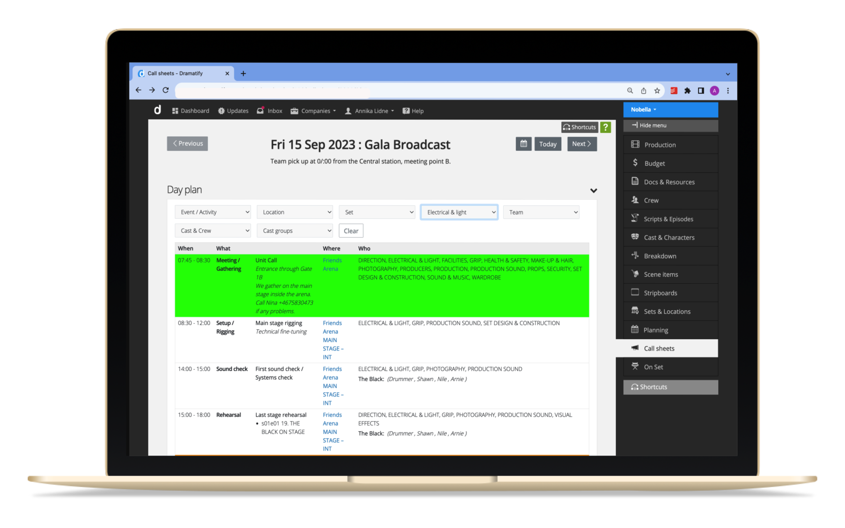 Daily Production Schedules Just Got a Facelift: Introducing Dramatify’s New Day Planner
